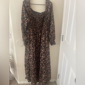 SHEIN Gray Cowl Neck Bishop Sleeve Sundress